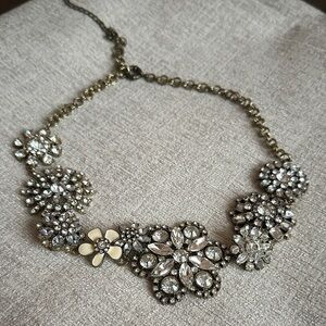 J.Crew Crystal Flower Necklace, Statement Necklace